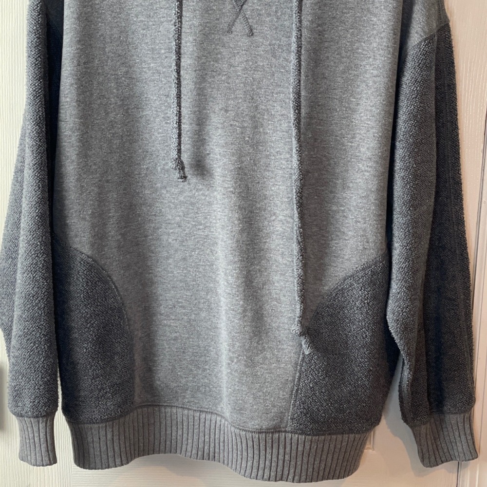 Aerie Hoodie Women XS Gray Mixed Texture Boucle Oversized Pullover Soft Cozy - Picture 3 of 15